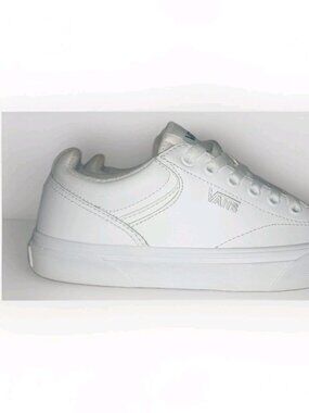 Van's Mens Seldan Leather Casual Athletic Shoes - White Size 7.5